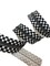 Black and White Checker Tape with Gun Metal Teeth Zipper Tape